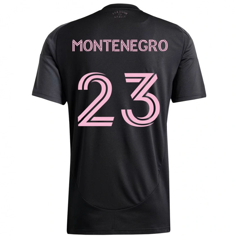 Danxen Niño Camiseta Ricardo Montenegro #23 Negro Rosa 2ª Equipación 2025/26 La Camisa