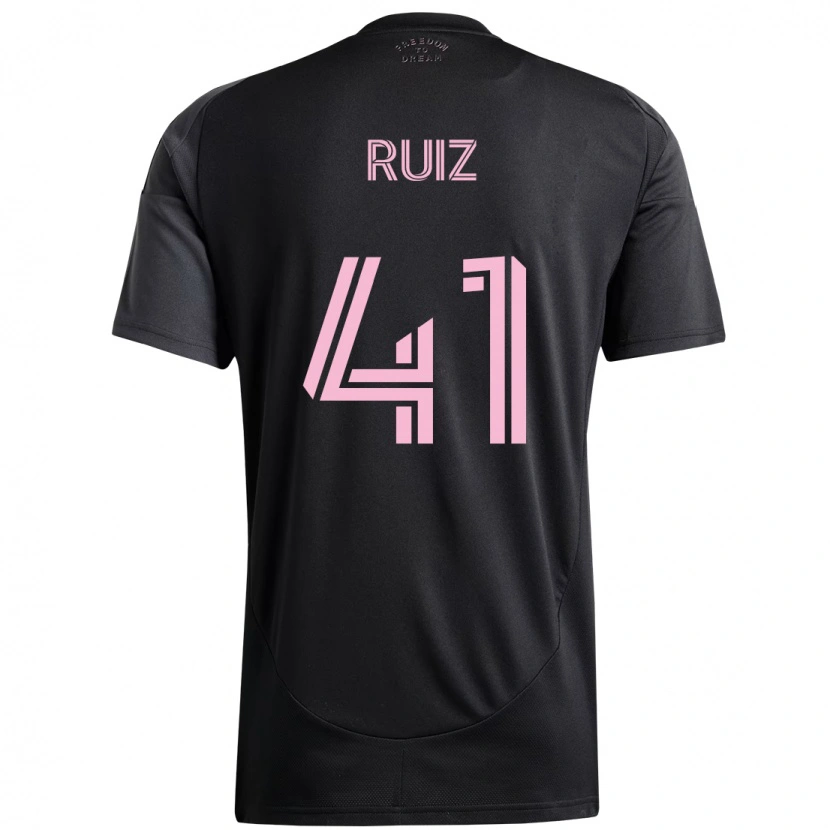 Danxen Niño Camiseta David Ruíz #41 Rosa Negro 2ª Equipación 2025/26 La Camisa