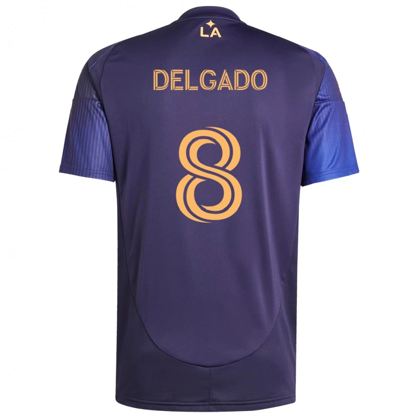 Danxen Niño Camiseta Mark Delgado #8 Blanco Amarillo 2ª Equipación 2025/26 La Camisa