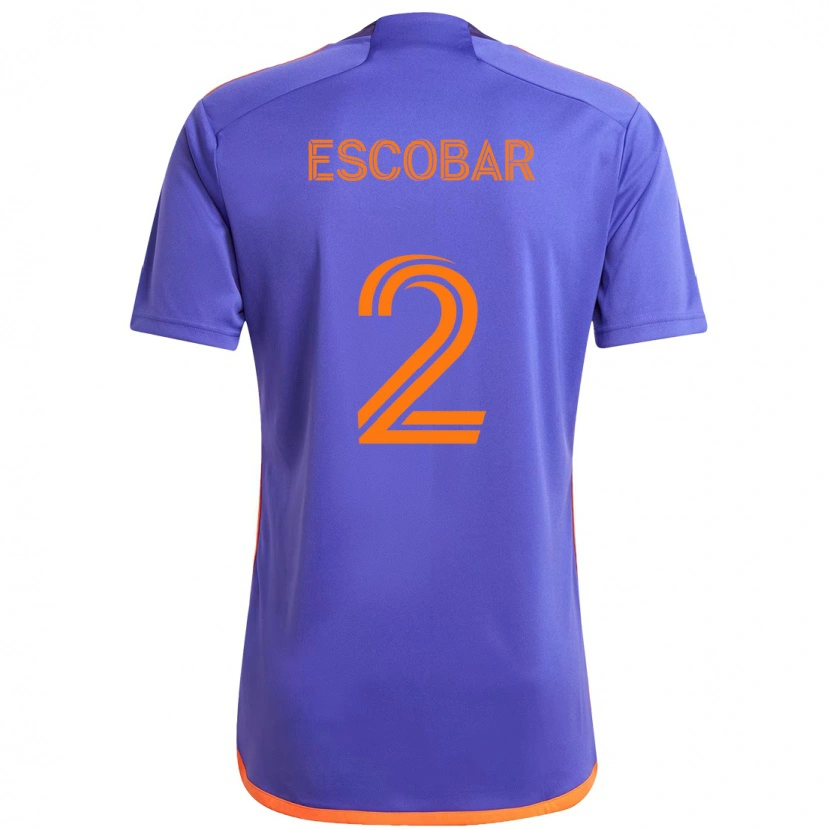 Danxen Niño Camiseta Franco Escobar #2 Naranja Blanco 2ª Equipación 2025/26 La Camisa