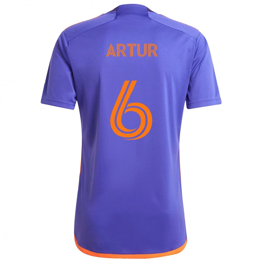 Danxen Niño Camiseta Artur #6 Naranja Blanco 2ª Equipación 2025/26 La Camisa