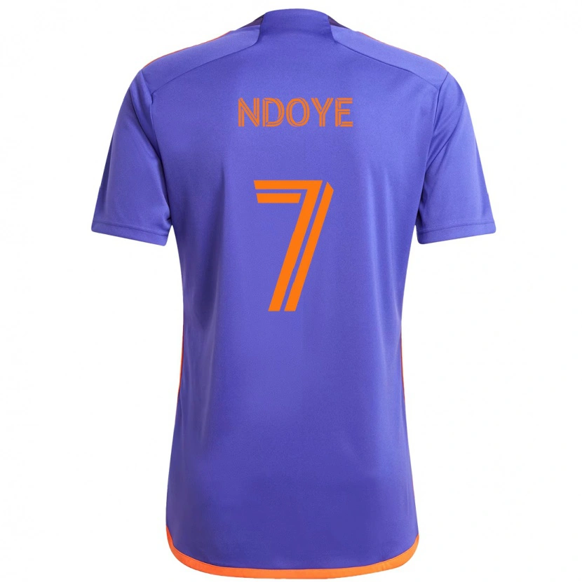 Danxen Niño Camiseta Papa Ndoye #7 Naranja Blanco 2ª Equipación 2025/26 La Camisa