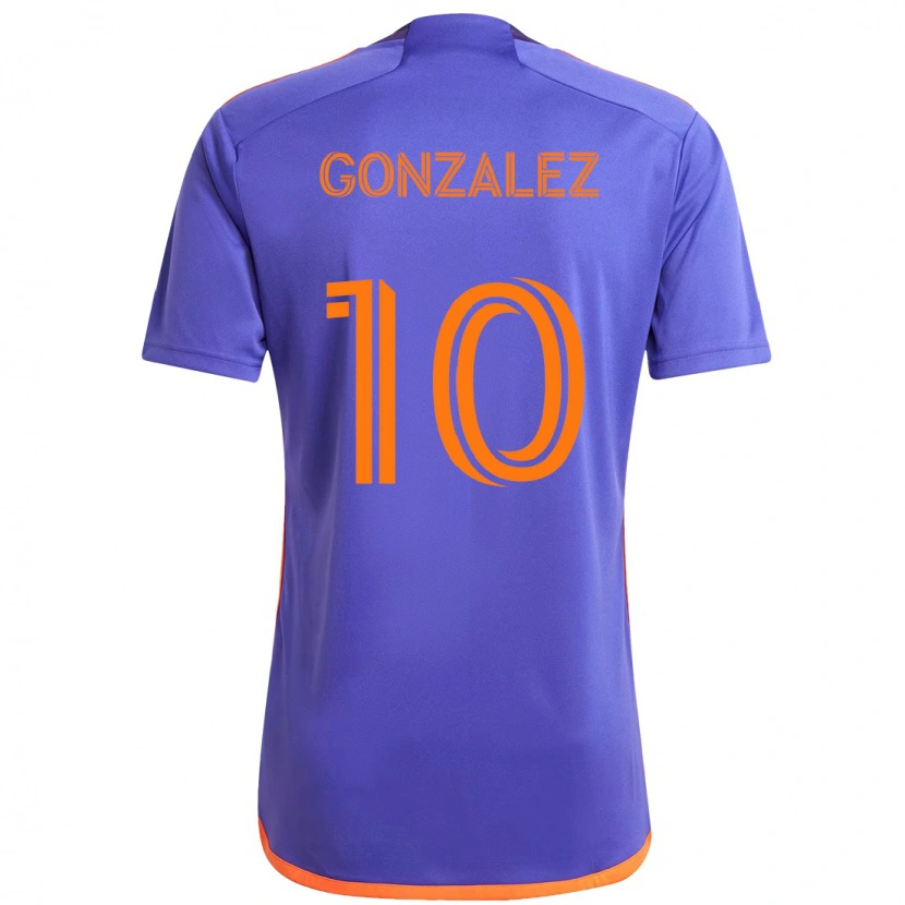 Danxen Niño Camiseta Yair González #10 Naranja Blanco 2ª Equipación 2025/26 La Camisa