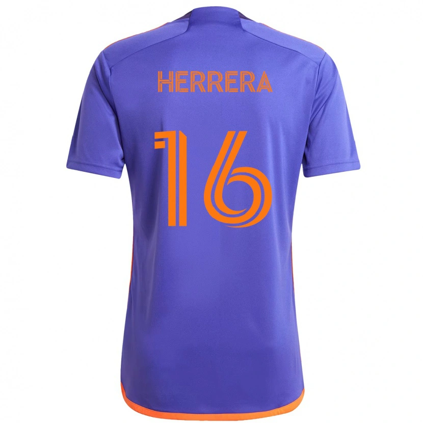 Danxen Niño Camiseta Hector Herrera #16 Naranja Blanco 2ª Equipación 2025/26 La Camisa
