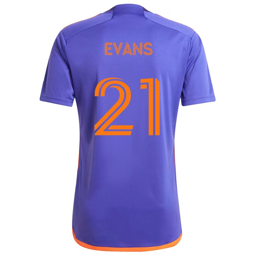 Danxen Niño Camiseta Jacob Evans #21 Naranja Blanco 2ª Equipación 2025/26 La Camisa