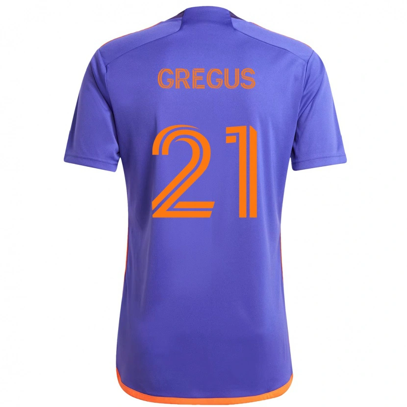 Danxen Niño Camiseta Ján Gregus #21 Naranja Blanco 2ª Equipación 2025/26 La Camisa