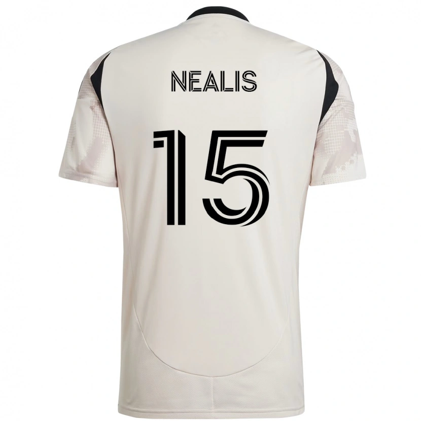 Danxen Niño Camiseta Sean Nealis #15 Beige Negro 2ª Equipación 2025/26 La Camisa