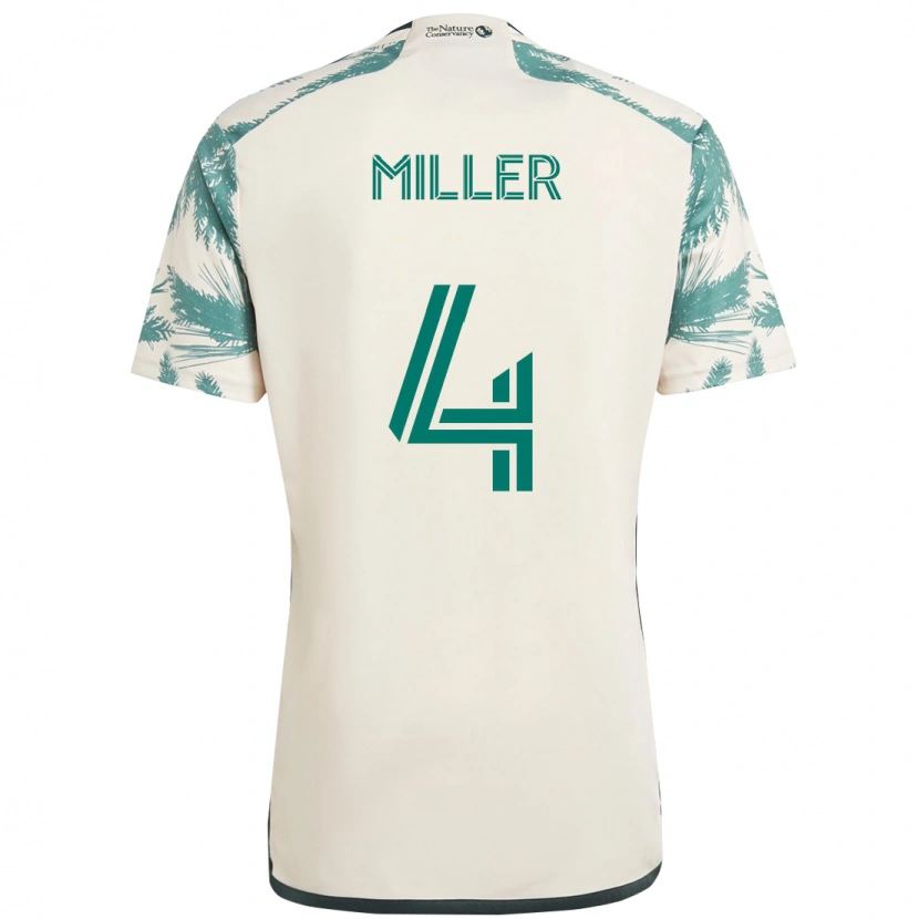 Danxen Niño Camiseta Kamal Miller #4 Negro Marrón 2ª Equipación 2025/26 La Camisa