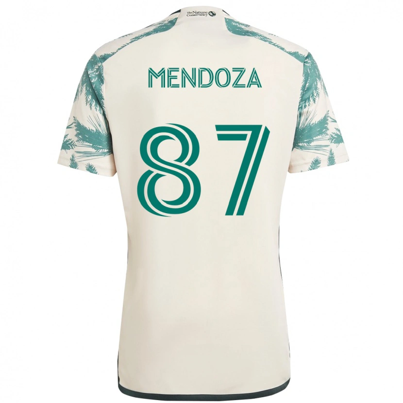 Danxen Niño Camiseta Christian Mendoza #87 Beige Verde 2ª Equipación 2025/26 La Camisa