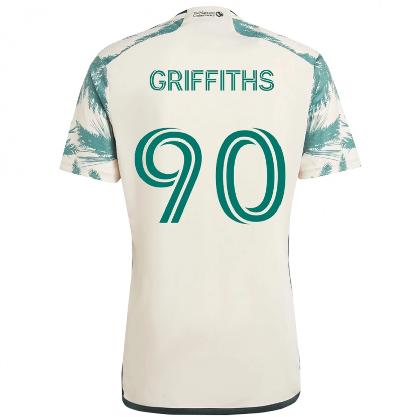 Danxen Niño Camiseta Reo Griffiths #90 Negro Marrón 2ª Equipación 2025/26 La Camisa
