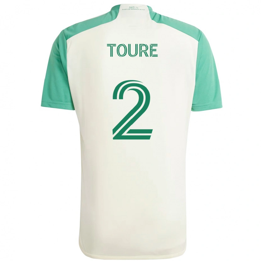 Danxen Niño Camiseta Cheick Touré #2 Verde Negro 2ª Equipación 2025/26 La Camisa