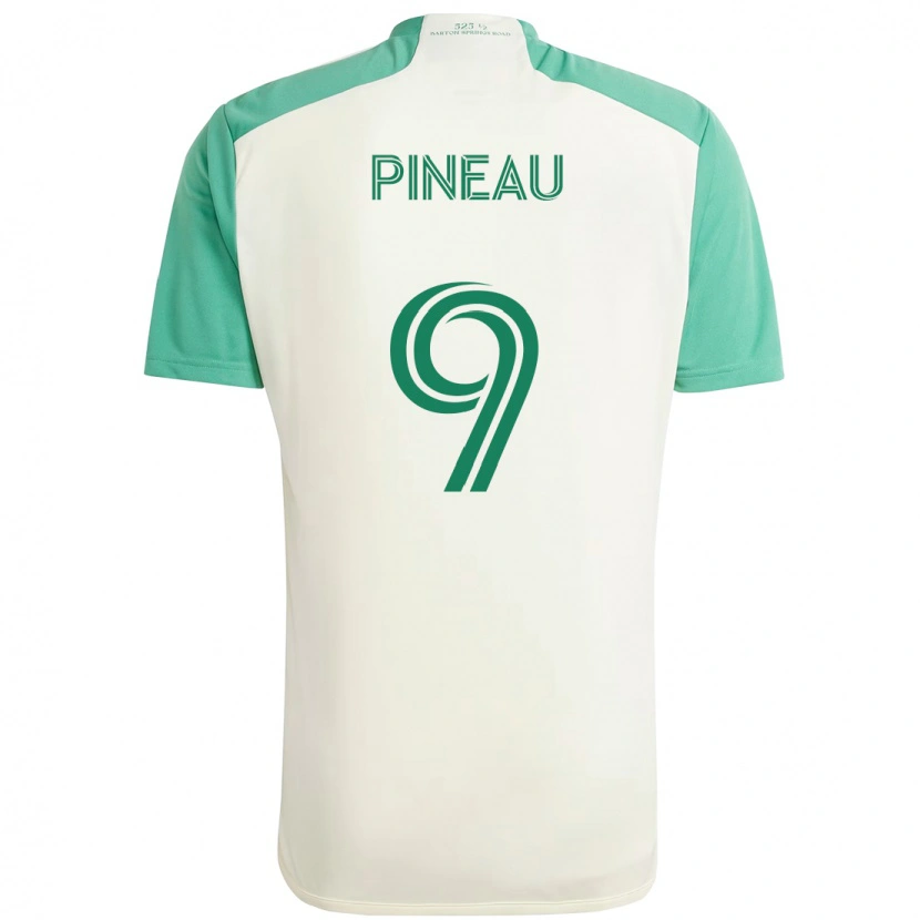Danxen Niño Camiseta Sebastien Pineau #9 Verde Negro 2ª Equipación 2025/26 La Camisa