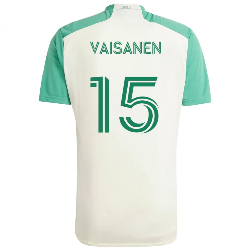 Danxen Niño Camiseta Leo Väisänen #15 Verde Negro 2ª Equipación 2025/26 La Camisa