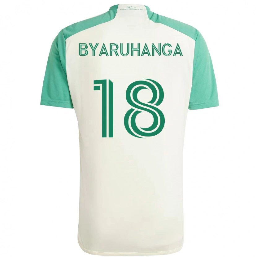 Danxen Niño Camiseta Bobosi Byaruhanga #18 Verde Negro 2ª Equipación 2025/26 La Camisa
