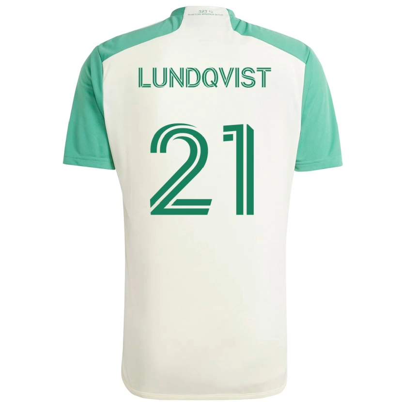 Danxen Niño Camiseta Adam Lundqvist #21 Verde Negro 2ª Equipación 2025/26 La Camisa