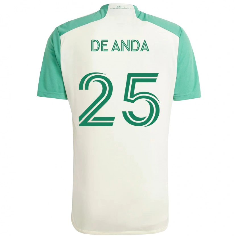 Danxen Niño Camiseta Anthony De Anda #25 Verde Negro 2ª Equipación 2025/26 La Camisa