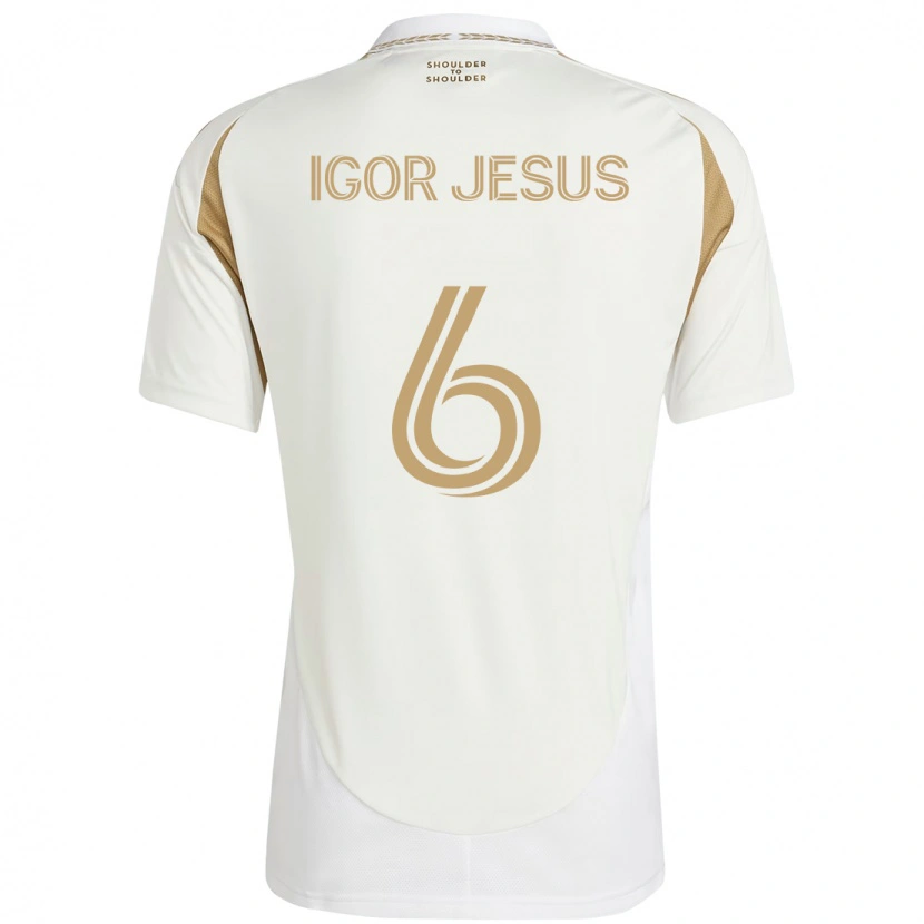 Danxen Niño Camiseta Igor Jesus #6 Blanco Marrón 2ª Equipación 2025/26 La Camisa