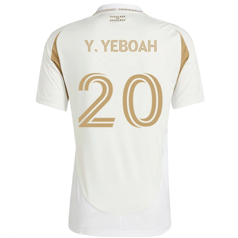 Danxen Niño Camiseta Yaw Yeboah #20 Blanco Marrón 2ª Equipación 2025/26 La Camisa