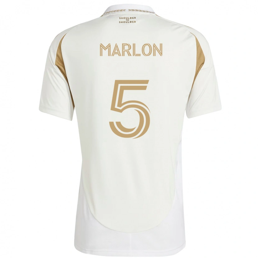 Danxen Niño Camiseta Marlon #5 Blanco Marrón 2ª Equipación 2025/26 La Camisa