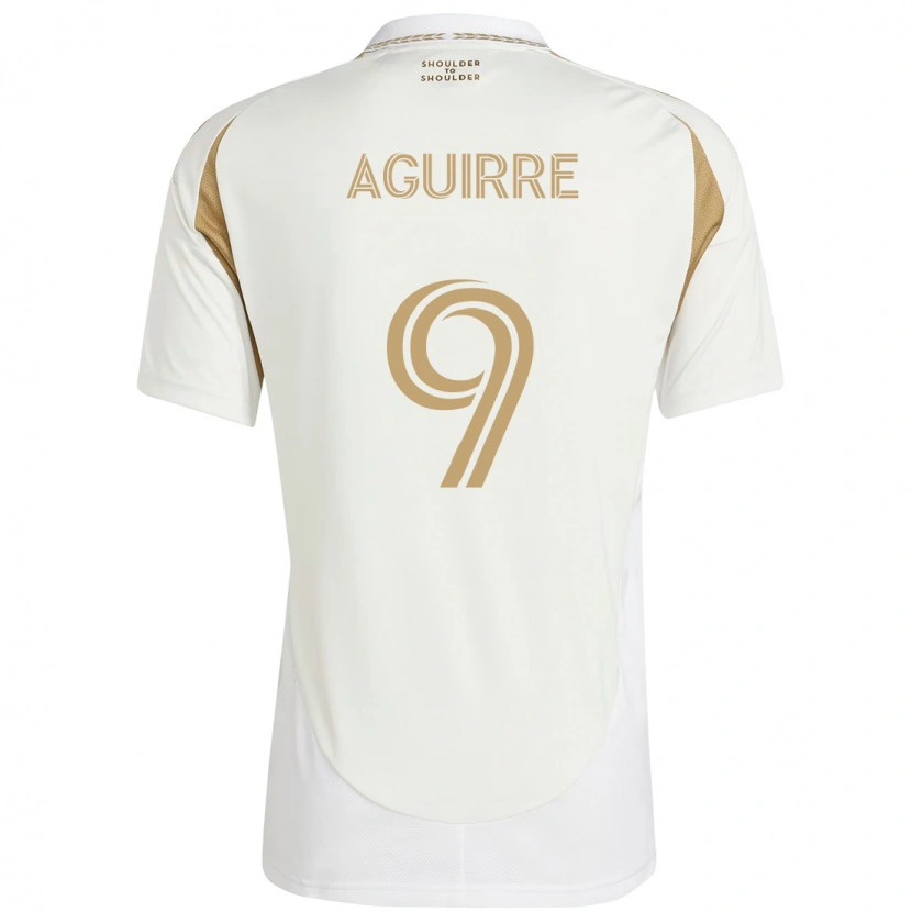 Danxen Niño Camiseta Dustin Aguirre #9 Blanco Marrón 2ª Equipación 2025/26 La Camisa