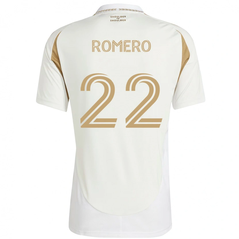 Danxen Niño Camiseta Abraham Romero #22 Blanco Marrón 2ª Equipación 2025/26 La Camisa