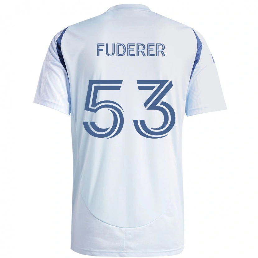 Danxen Niño Camiseta Jake Fuderer #53 Azul Celeste Claro Azul 2ª Equipación 2025/26 La Camisa
