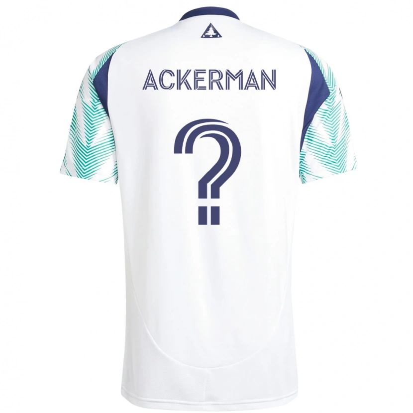 Danxen Niño Camiseta Eli Ackerman #0 Blanco Azul 2ª Equipación 2025/26 La Camisa