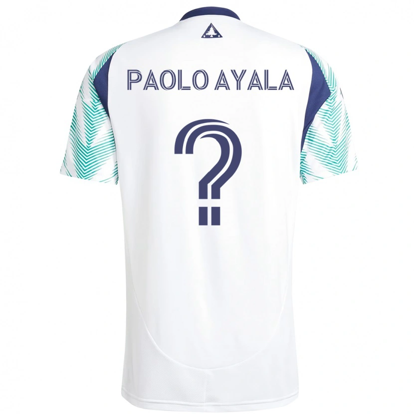 Danxen Niño Camiseta Paolo Ayala #0 Blanco Azul 2ª Equipación 2025/26 La Camisa