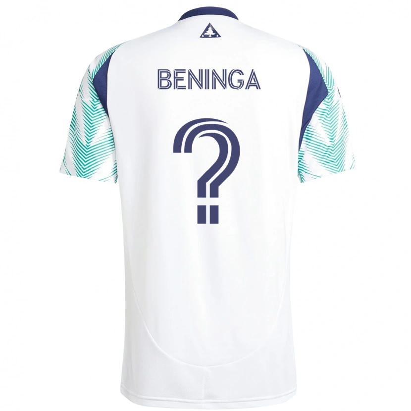 Danxen Niño Camiseta Owen Beninga #0 Blanco Azul 2ª Equipación 2025/26 La Camisa