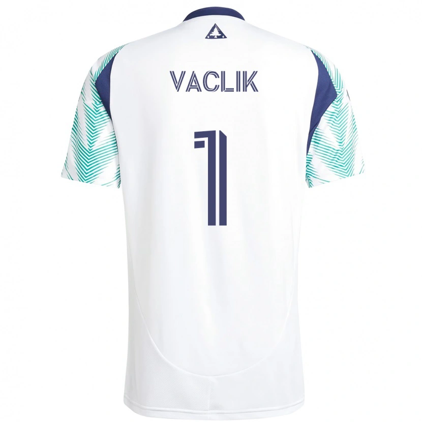 Danxen Niño Camiseta Tomas Vaclik #1 Blanco Azul 2ª Equipación 2025/26 La Camisa