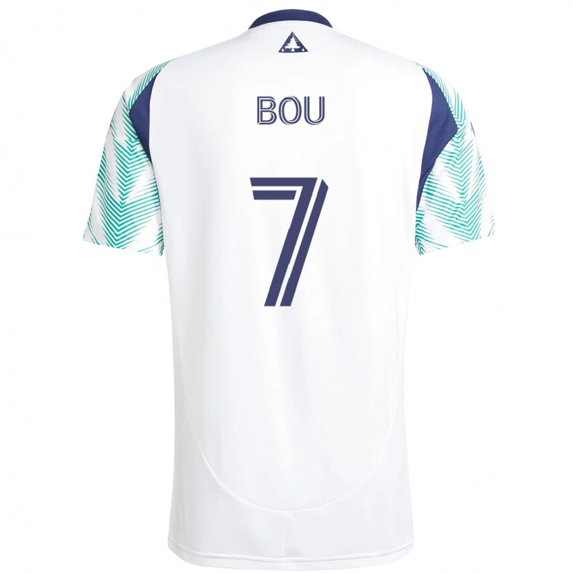 Danxen Niño Camiseta Gustavo Bou #7 Blanco Azul 2ª Equipación 2025/26 La Camisa