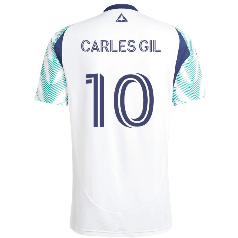 Danxen Niño Camiseta Carles Gil #10 Blanco Azul 2ª Equipación 2025/26 La Camisa