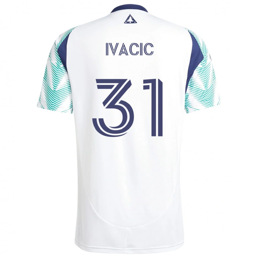 Danxen Niño Camiseta Aljaz Ivacic #31 Blanco Azul 2ª Equipación 2025/26 La Camisa