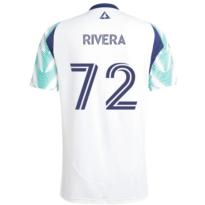 Danxen Niño Camiseta Damián Rivera #72 Blanco Azul 2ª Equipación 2025/26 La Camisa