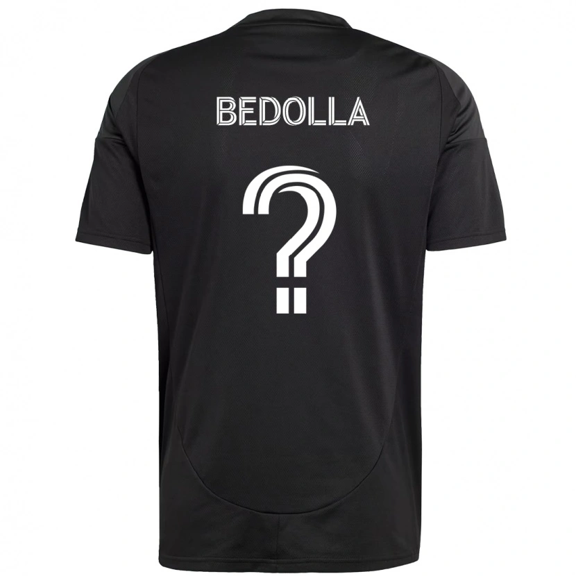 Danxen Niño Camiseta Brando Bedolla #0 Negro Blanco 2ª Equipación 2025/26 La Camisa