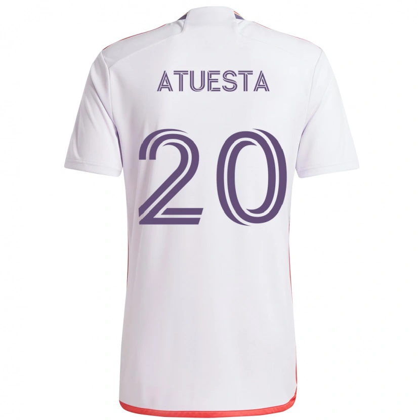 Danxen Niño Camiseta Eduard Atuesta #20 Morado Blanco 2ª Equipación 2025/26 La Camisa