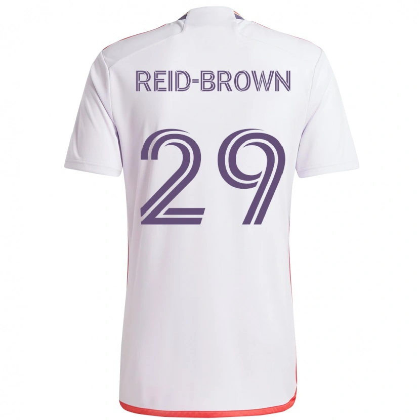 Danxen Niño Camiseta Tahir Reid-Brown #29 Morado Blanco 2ª Equipación 2025/26 La Camisa
