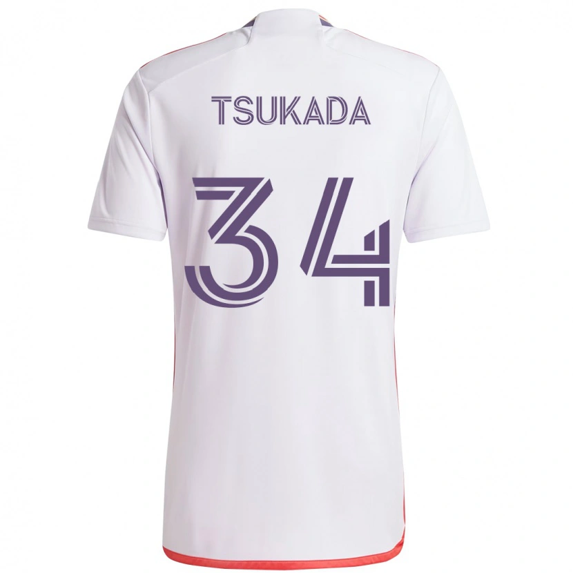 Danxen Niño Camiseta Yutaro Tsukada #34 Morado Blanco 2ª Equipación 2025/26 La Camisa
