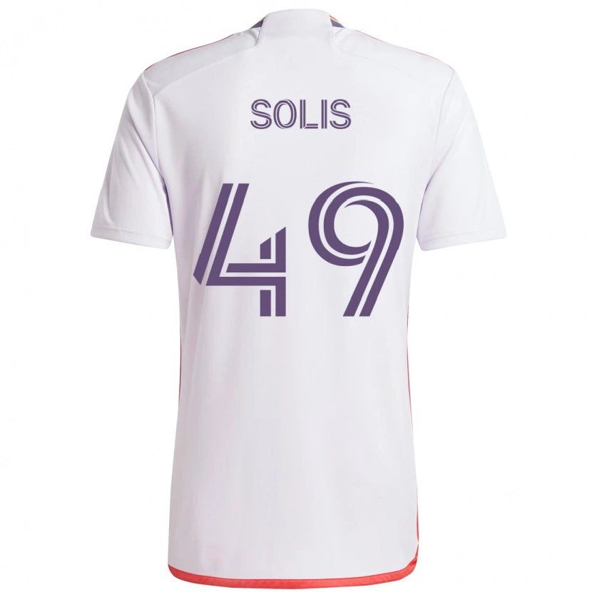 Danxen Niño Camiseta Jhon Solís #49 Morado Blanco 2ª Equipación 2025/26 La Camisa