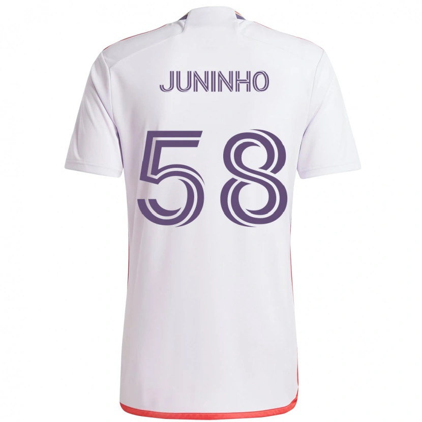 Danxen Niño Camiseta Juninho #58 Morado Blanco 2ª Equipación 2025/26 La Camisa