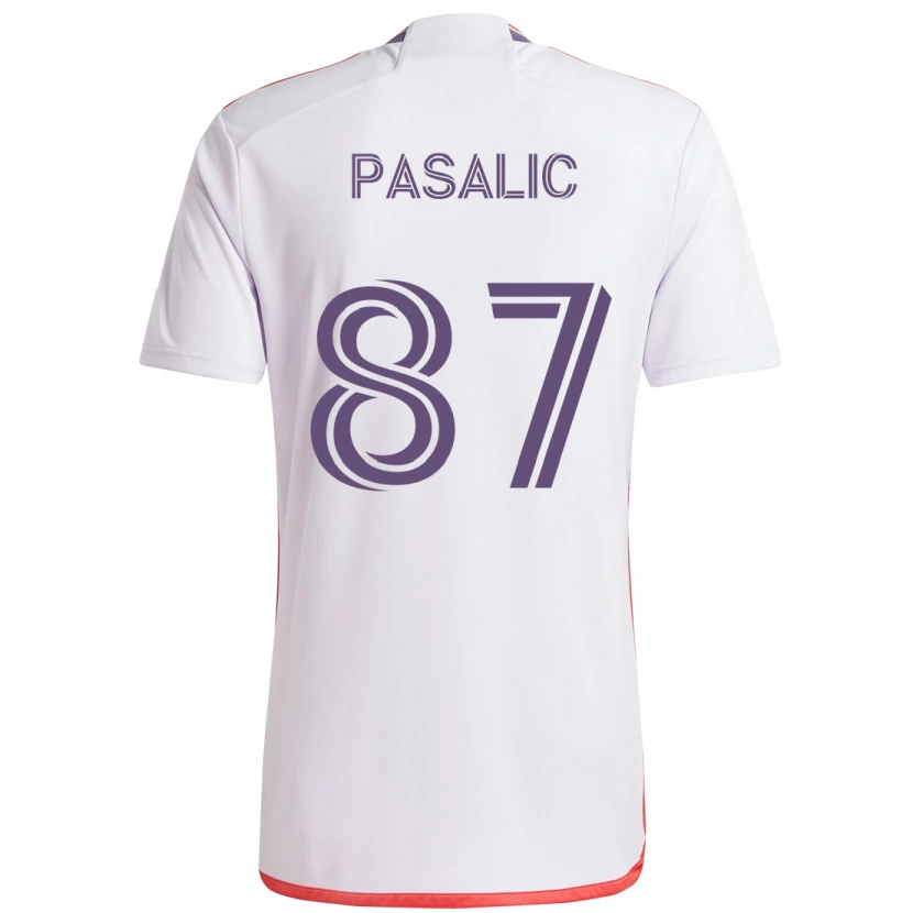 Danxen Niño Camiseta Marco Pasalic #87 Morado Blanco 2ª Equipación 2025/26 La Camisa