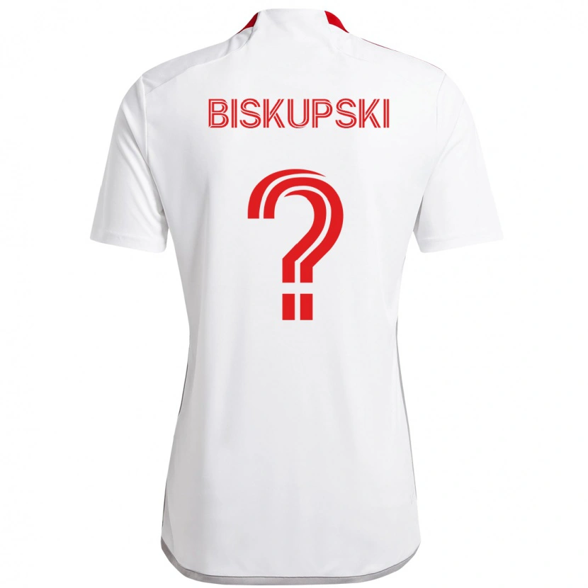 Danxen Niño Camiseta Philip Biskupski #0 Rojo Blanco 2ª Equipación 2025/26 La Camisa
