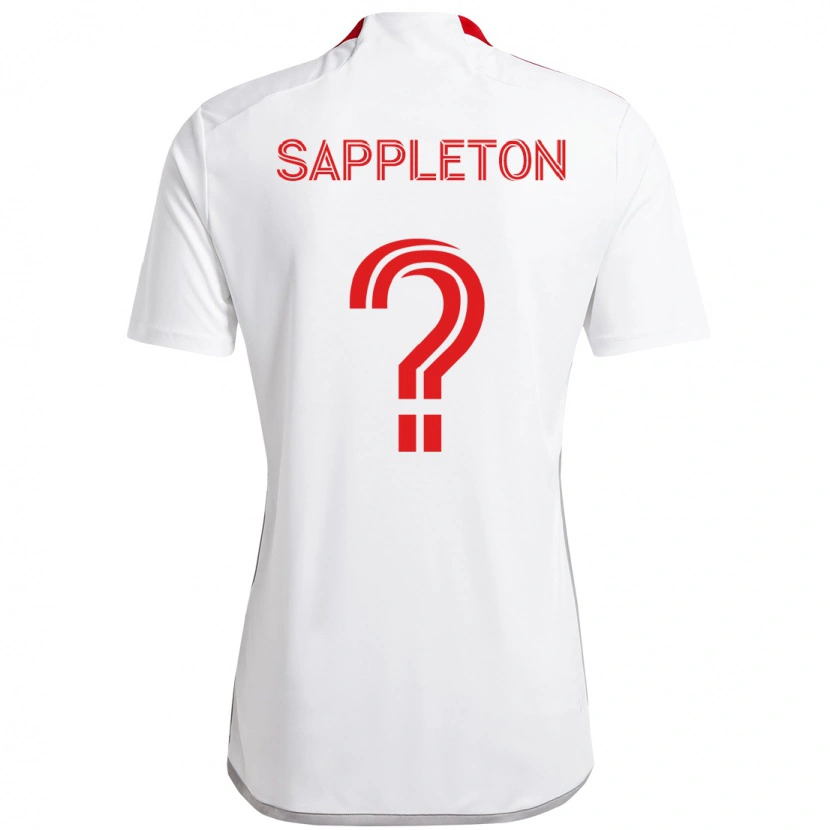 Danxen Niño Camiseta Spencer Sappleton #0 Rojo Blanco 2ª Equipación 2025/26 La Camisa