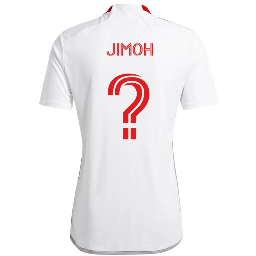 Danxen Niño Camiseta Shola Jimoh #0 Rojo Blanco 2ª Equipación 2025/26 La Camisa