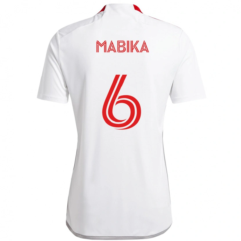 Danxen Niño Camiseta Aimé Mabika #6 Rojo Blanco 2ª Equipación 2025/26 La Camisa