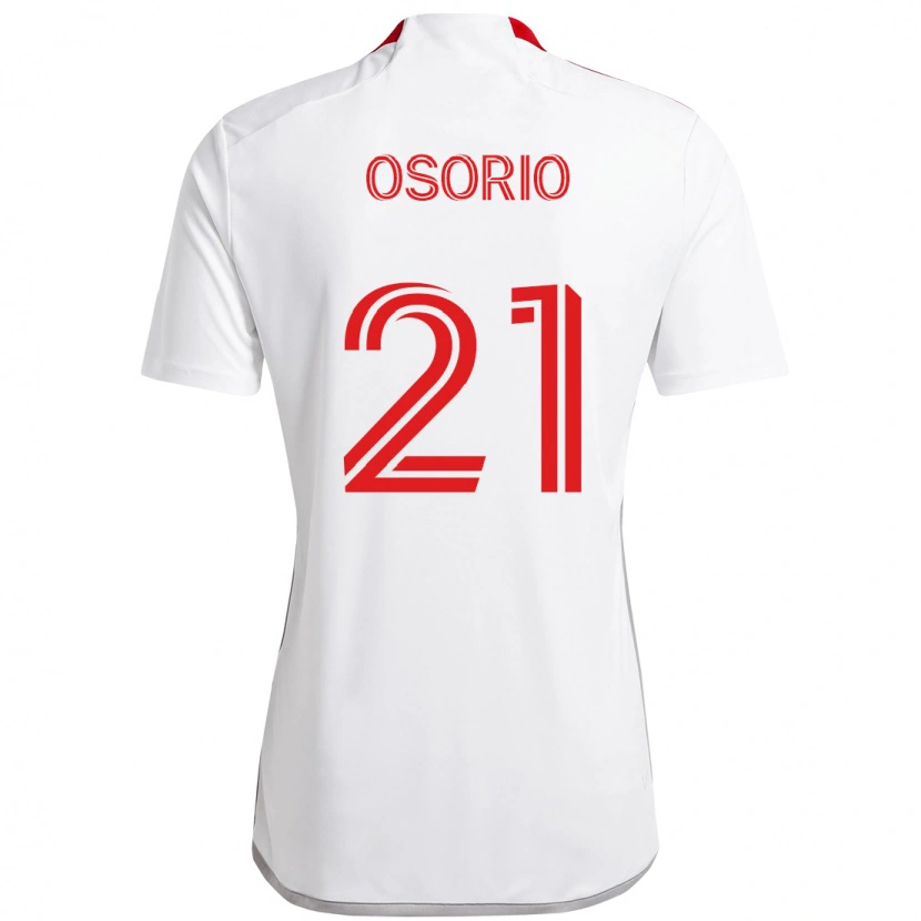Danxen Niño Camiseta Jonathan Osorio #21 Rojo Blanco 2ª Equipación 2025/26 La Camisa