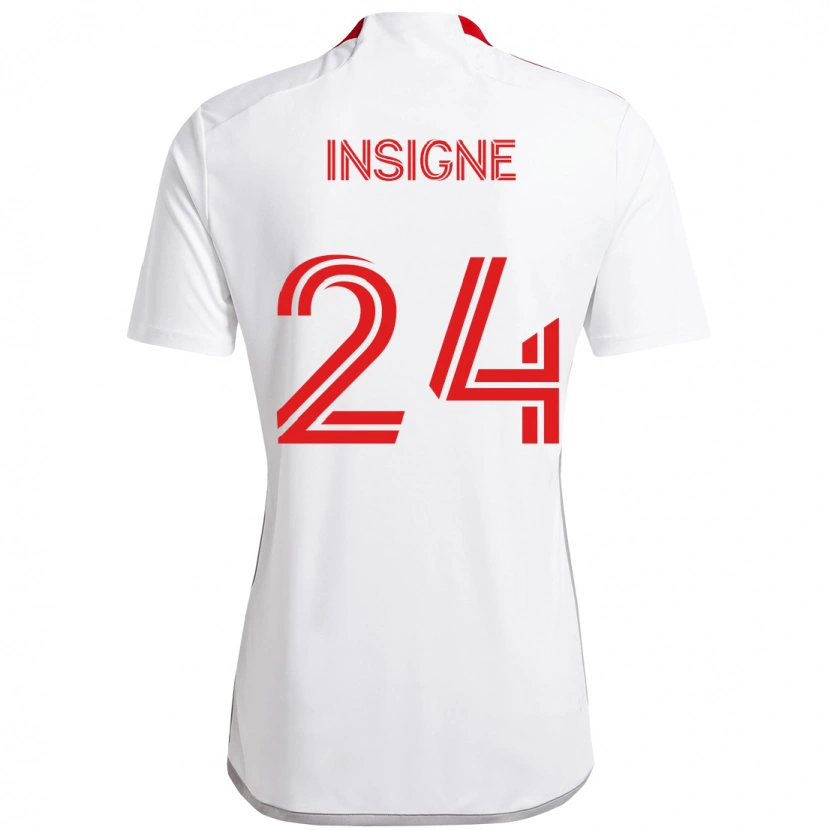 Danxen Niño Camiseta Lorenzo Insigne #24 Rojo Blanco 2ª Equipación 2025/26 La Camisa