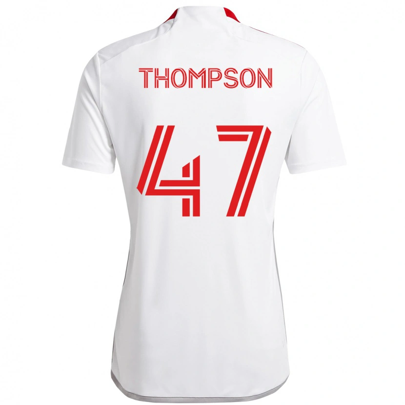 Danxen Niño Camiseta Kosi Thompson #47 Rojo Blanco 2ª Equipación 2025/26 La Camisa