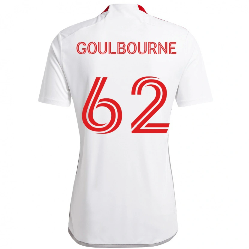 Danxen Niño Camiseta Rohan Goulbourne #62 Rojo Blanco 2ª Equipación 2025/26 La Camisa