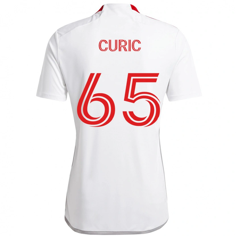 Danxen Niño Camiseta Antony Curic #65 Rojo Blanco 2ª Equipación 2025/26 La Camisa